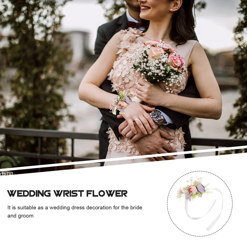 

1Pc Wedding Wrist Flower Bride Wedding Accessory Bridal Wristlet Photo Prop