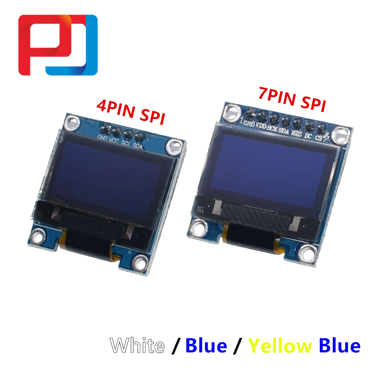 100 шт 4pin 7pin белый/синий/желтый синий цвет 0 96 дюймов 128X64 OLED дисплей модуль для Arduino