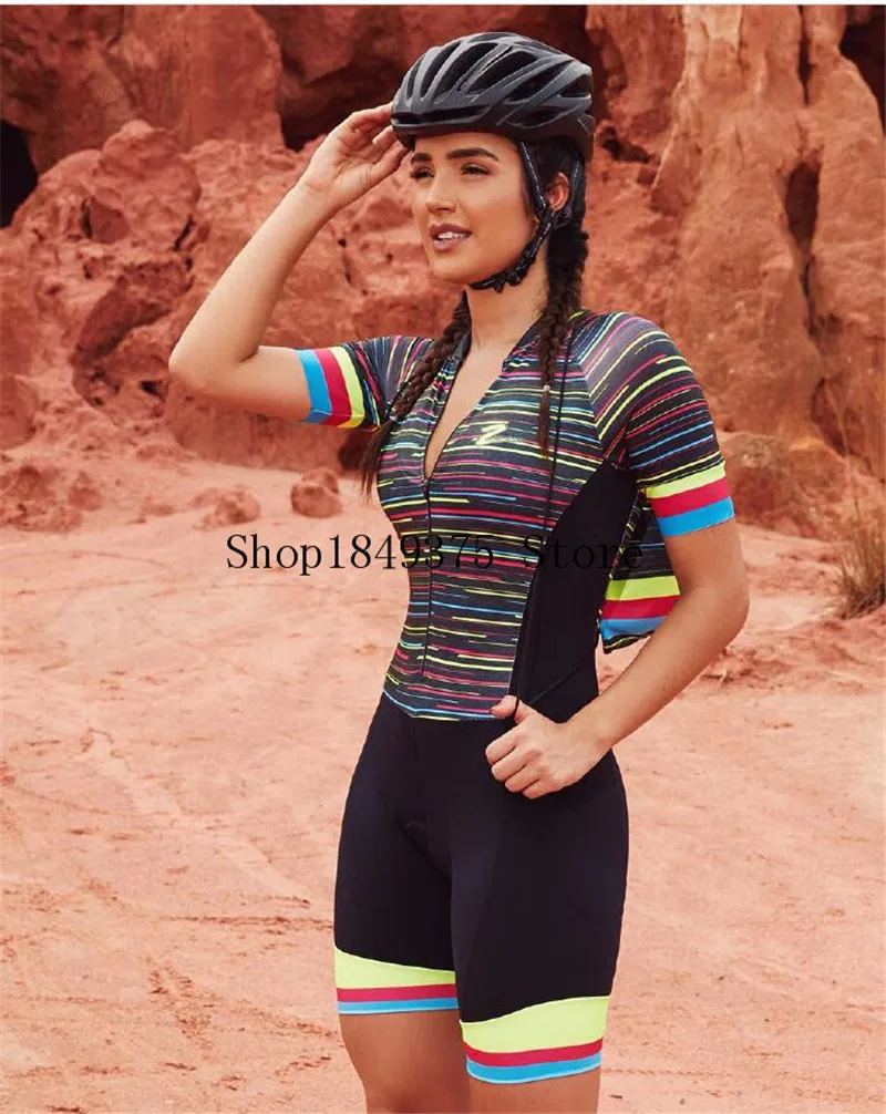 Женский спортивный костюм для триатлона розовый гелевый комбинезон велоспорта