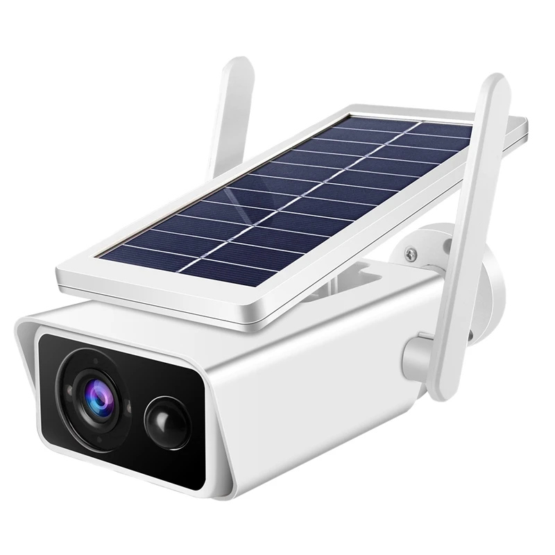 T13-2 Солнечная камера наблюдения Ip66 Водонепроницаемая ночная детекция Sd-карта Ap Hotspot Connection для дома/компании на открытом воздухе.
