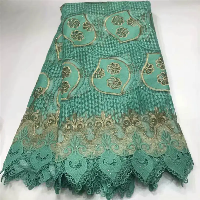 

2020 High Quality African Lace Fabric 5 Yard With Embroidered Guipure Lace Fabric For Wedding Dress! ZQF20363