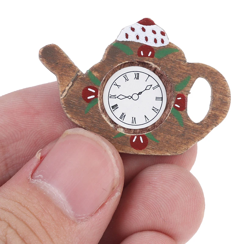 

1/12 Dollhouse Miniature Kettle Wall Hanging Clock Simulation Furniture Toys