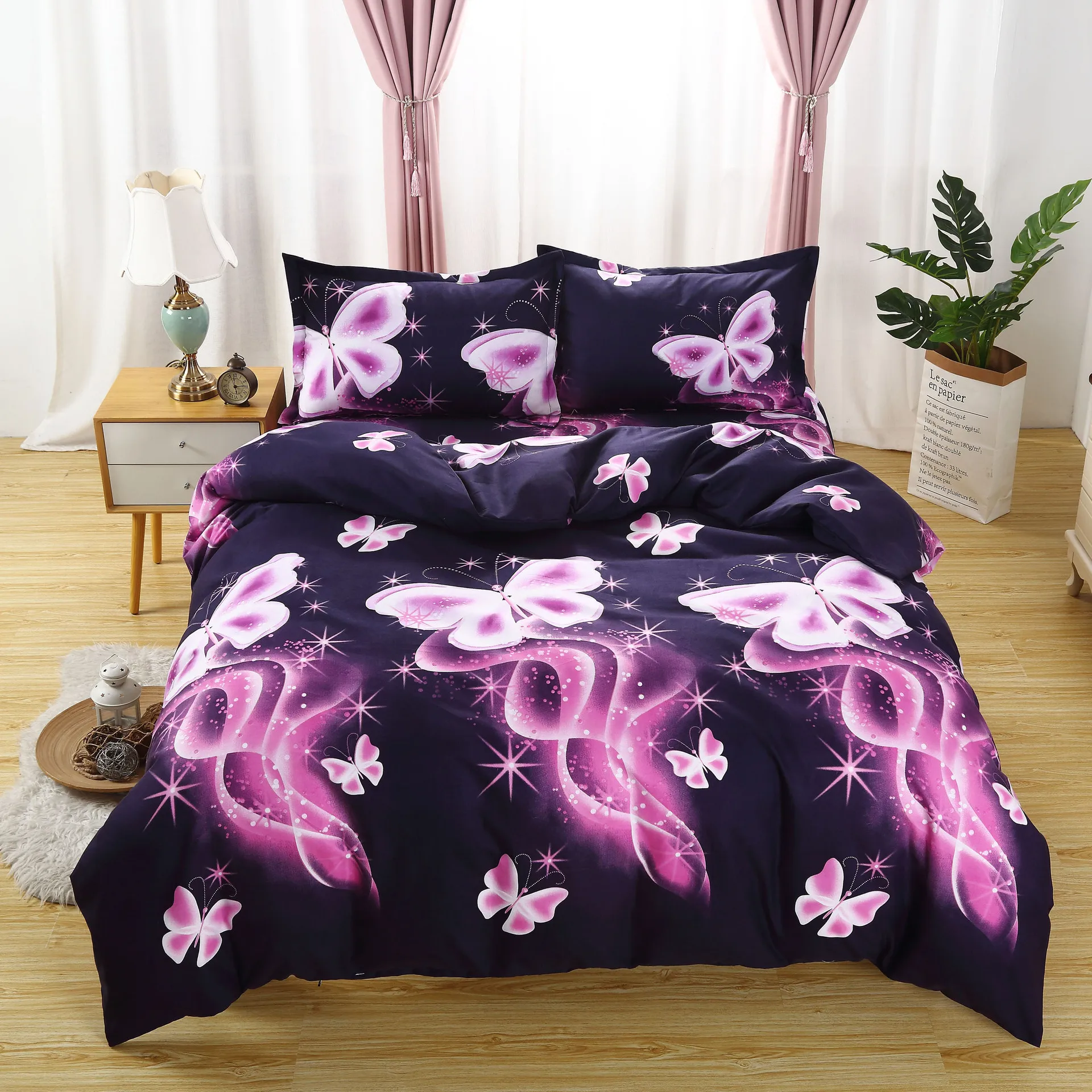 

Butterfly Print Duvet Cover pillowcase Bedding Set Comfortable and Stylish Bed Set(/Single/Twin/Double/Full/Queen/King Size)