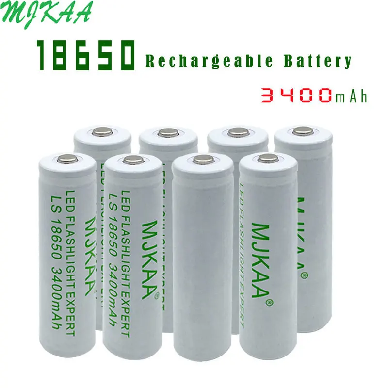 18650 Li ion 3 7 V 3400mAh белые аккумуляторные батареи для фонарика Handlamp|Перезаряжаемые