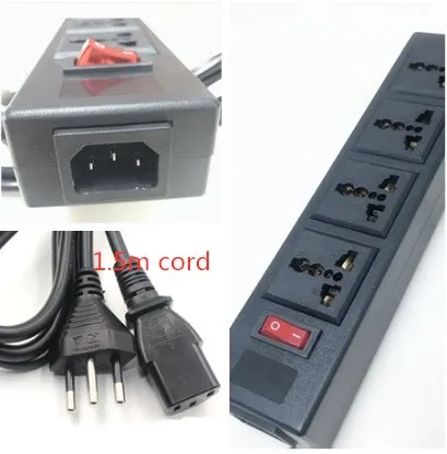 Белый Многофункциональный 250v 13a 4 jack универсальная розетка PDU полоса IEC320 вилка адаптер расширение для рабочего стола розетка шнур питания конвертер - Цвет: Белый
