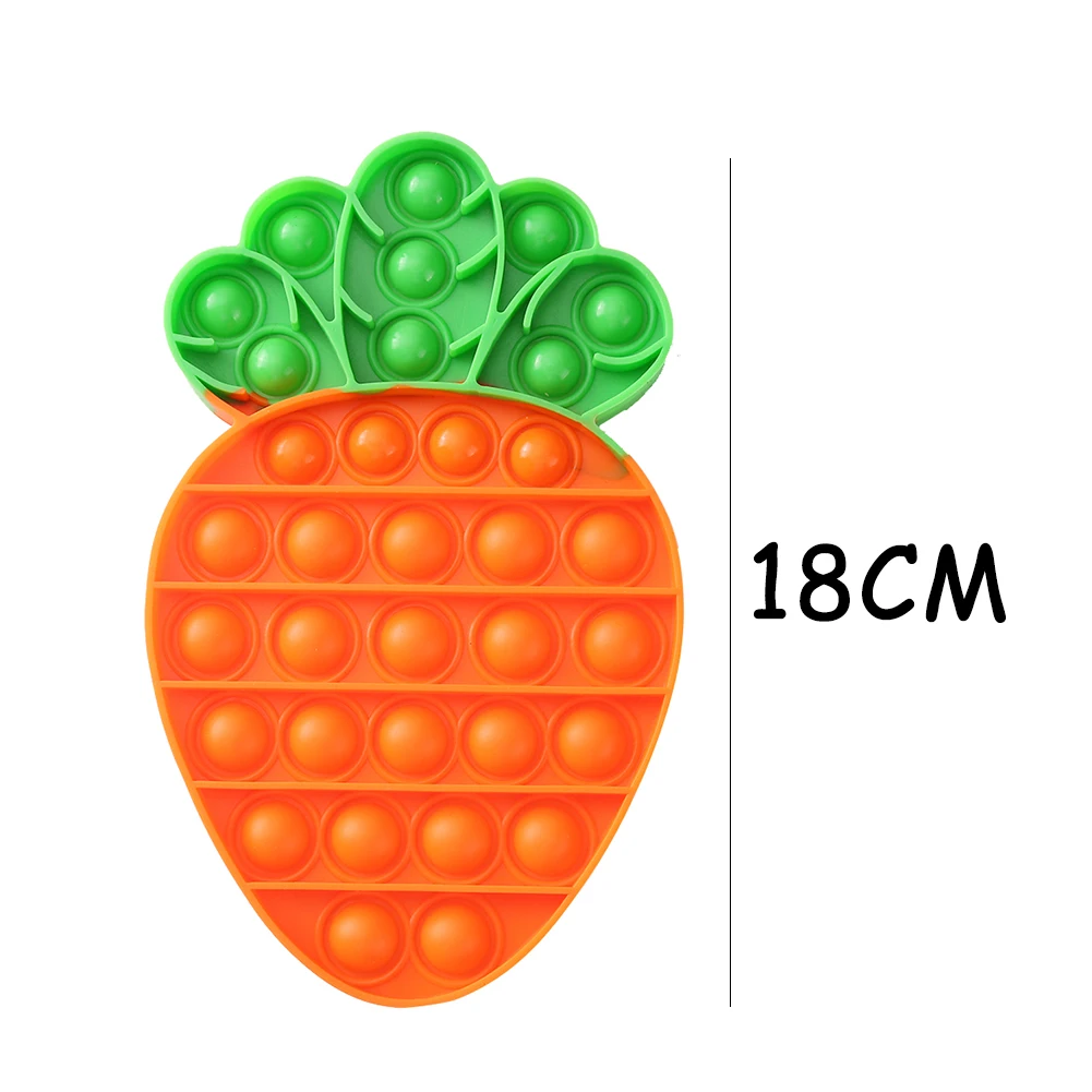 Silicone Cartoon Carrot Funny Push Bubble Sensory Squeezing Toy Anti-stress Relaxing Fidget Autism Toys Stress Relieve | Игрушки и хобби