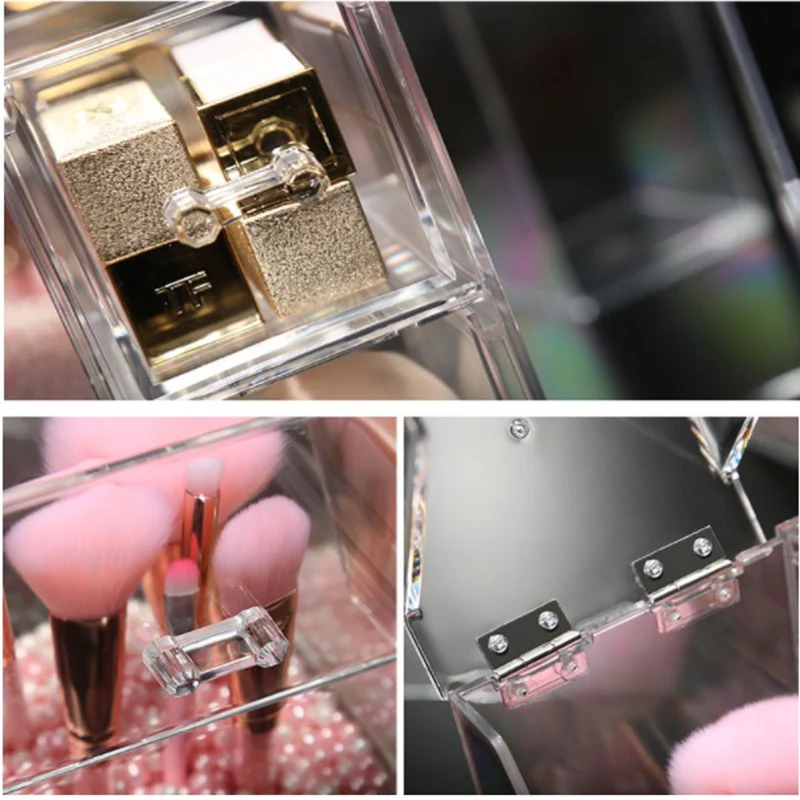 Прозрачный косметический органайзер пылезащитная крышка стеллаж для хранения