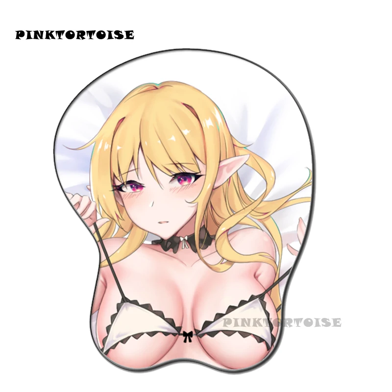 PINKTORTOISE Anime playmat super gril anime Silicon 3D chest Mouse Pad Ergonomic Mouse Pad MousePad