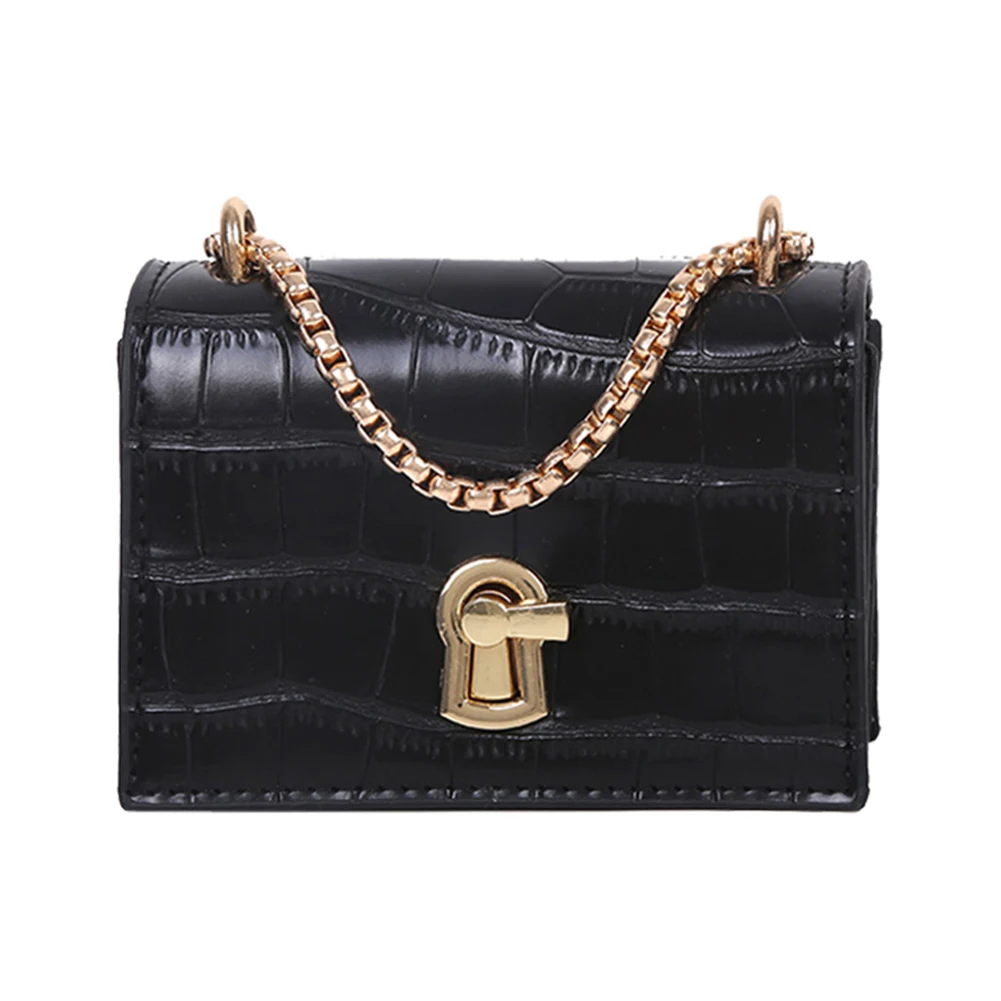 

Mini Square Flip bag 2021 Summer New Quality PU Leather Women's Designer Handbag Stone pattern Lock Chain Shoulder Messenger Bag