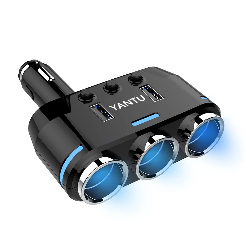 DC 12 ~ 24V двойной usb порт 3 Way розетка для автомобильного прикуривателя Разветвитель