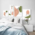 Абстрактные женские линии Лимон Цветок рука скандинавские плакаты и принты настенная живопись на холсте настенные картины для декора гостиной