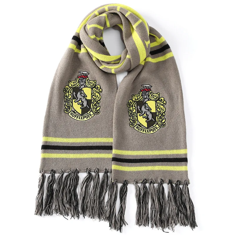Harries Хогвартс вязаный вышитый кисточкой Полосатый шарф Поттер двойной