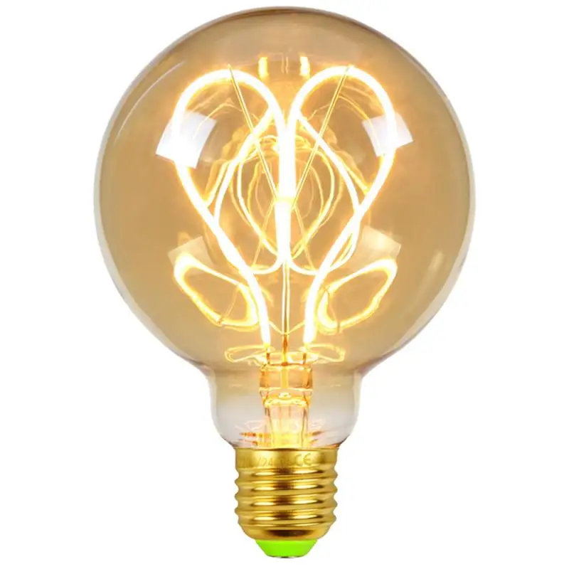 

Light Bulb Retro G95 Filament Edison Bulb E27 Vintage Lamp Incandescent Light For Home Ampoule Lighting 110V 220V 4W Home Decor