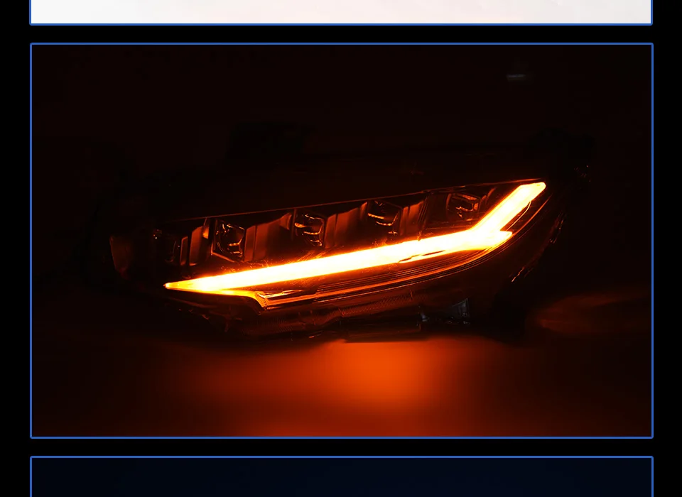2шт автомобили стайлинг фары для CIVIC 10th фары DRL год светодиодные ходовые огни Биксеноновые лучи