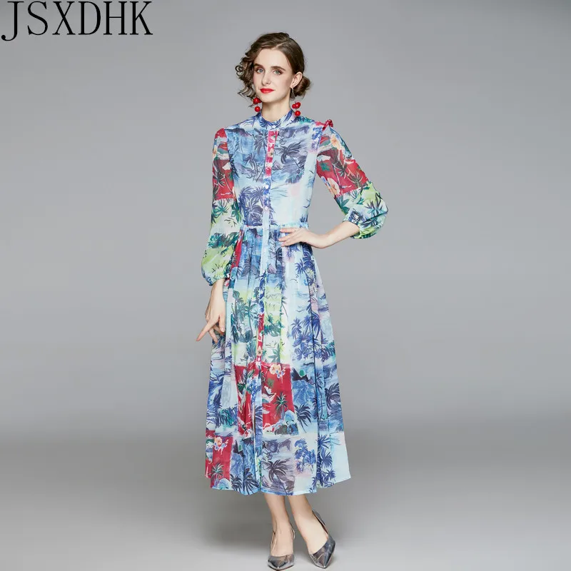 Женское модельное платье с воротником-стойкой длинные офисные платья пышными