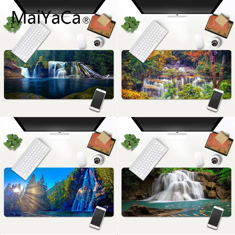 

Vintage Cool Falls Landscape Anti-Slip Durable Rubber Computermats Gaming Mouse Pad Large Deak Mat 700x300mm for overwatch/cs go
