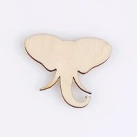 elephant head shape mascot laser cut christmas decorations silhouette blank unpainted 25 pieces wooden shape 0840