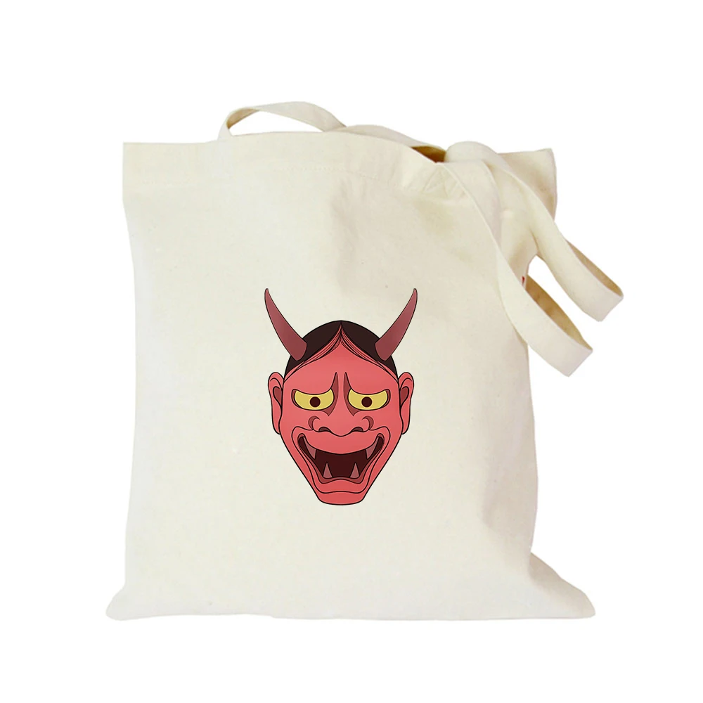 Оригинальная Парусиновая Сумка-тоут с логотипом японская маска многоразовая