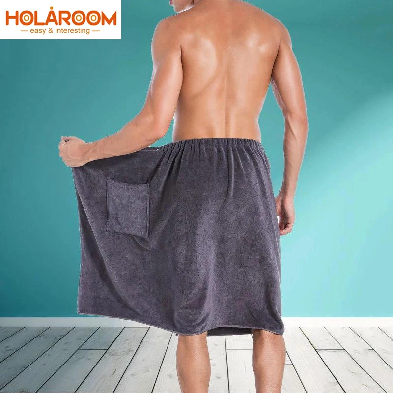 

Soft Man Wearable Bath Towel With Pocket Soft Mircofiber Magic Swimming Beach Towel Blanket Toalla De Playa 70*140cm