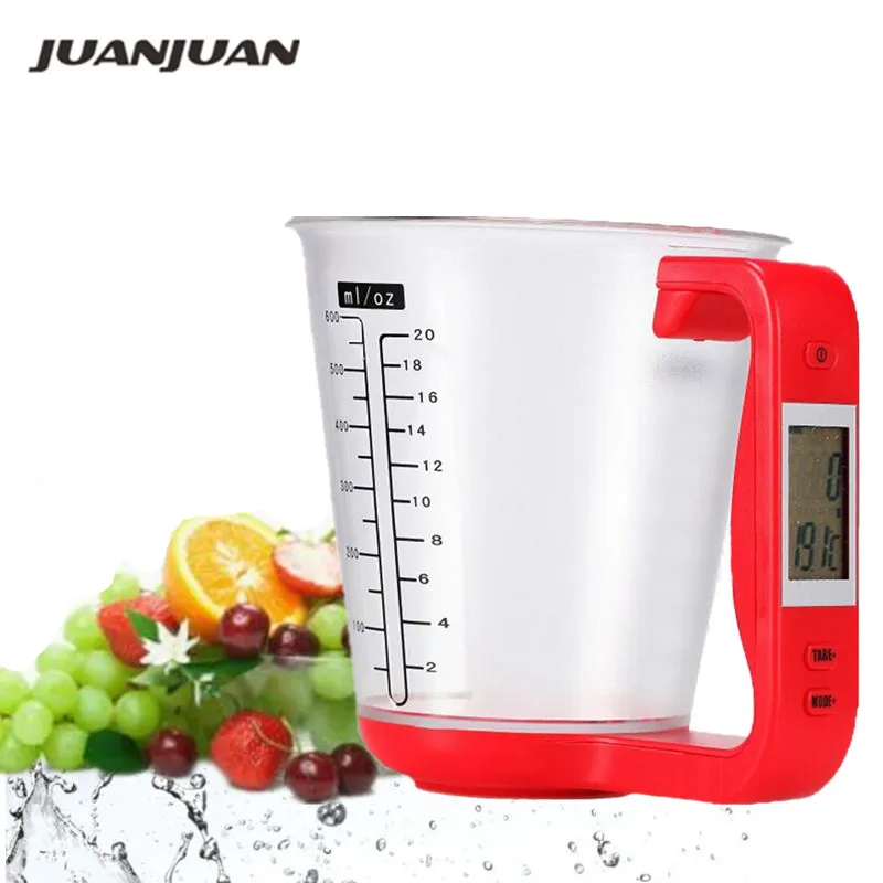 Цифровая мерная чашка со шкалой 1 кг с ЖК-дисплеем температура кухни объем еды вес