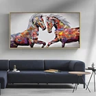 Абстрактная картина животное, Лев, тигр, живопись на холсте с изображением лошади, Настенная картина Картина стене плакат и принт для гостиной, домашний декор, без рамки