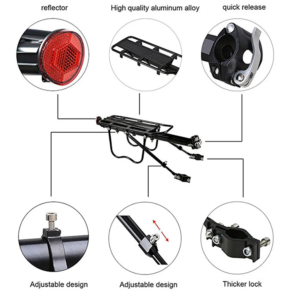 Велосипедная стойка грузоподъемность 50 кг быстросъемная для заднего сиденья