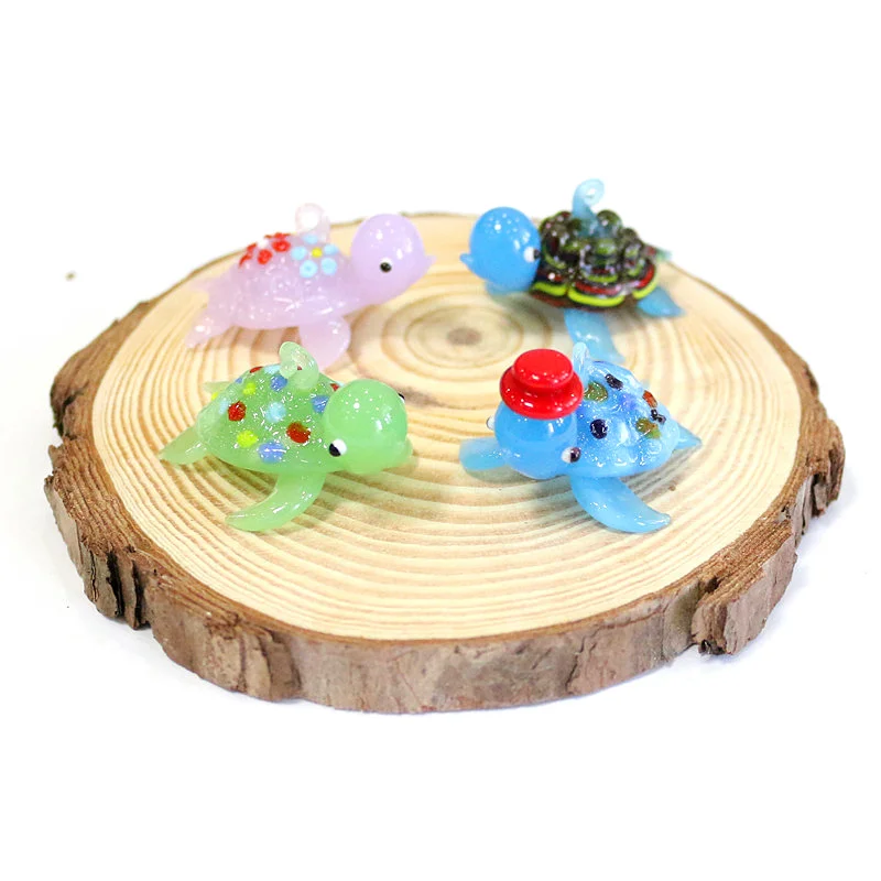 

Hanging Sea Animal Mini Figurines Glass Pendant Kawaii Style Colorful Cute Turtle Craft Ornament Home Aquarium Decor Accessories