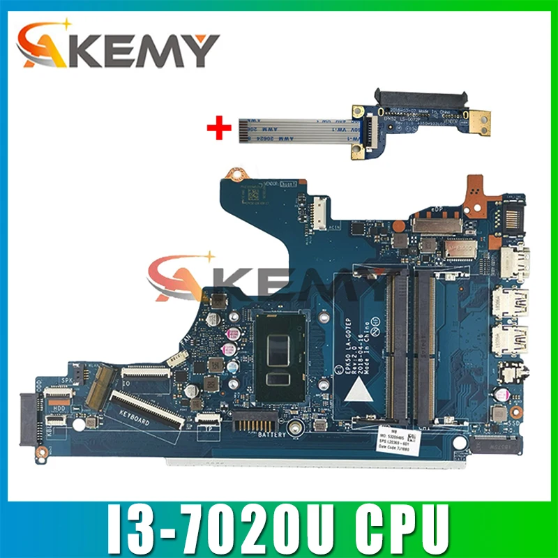 

For HP 15-DA 15-DA0076nr Laptop Motherboard With SR3LD I3-7020U L20373-001 L20373-601 EPK50 LA-G07EP DDR4 100% Tested Fast Ship