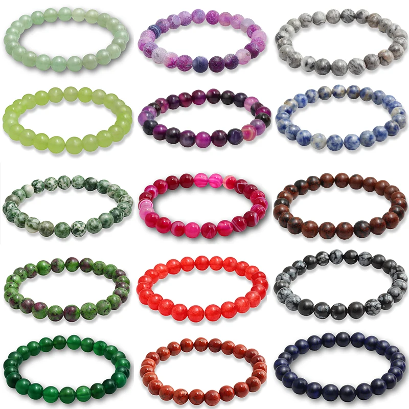 Браслет из натурального камня с бусинами эластичные браслеты Буддой для мужчин и