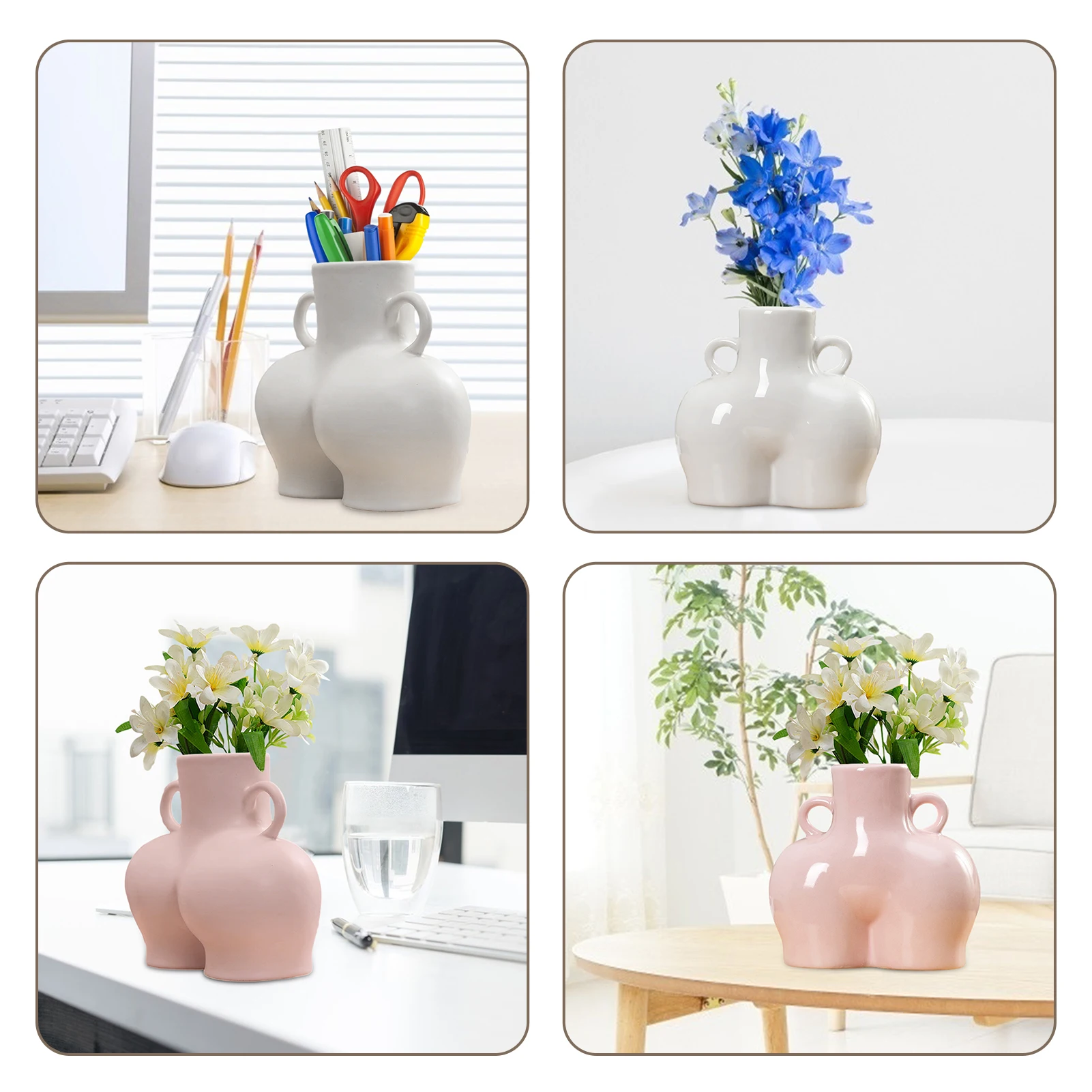 

Body Flower Vase Ceramic Simulation Minimalist Flower Vase Body Art Dried Flower Plant Statue Ornaments Decoration