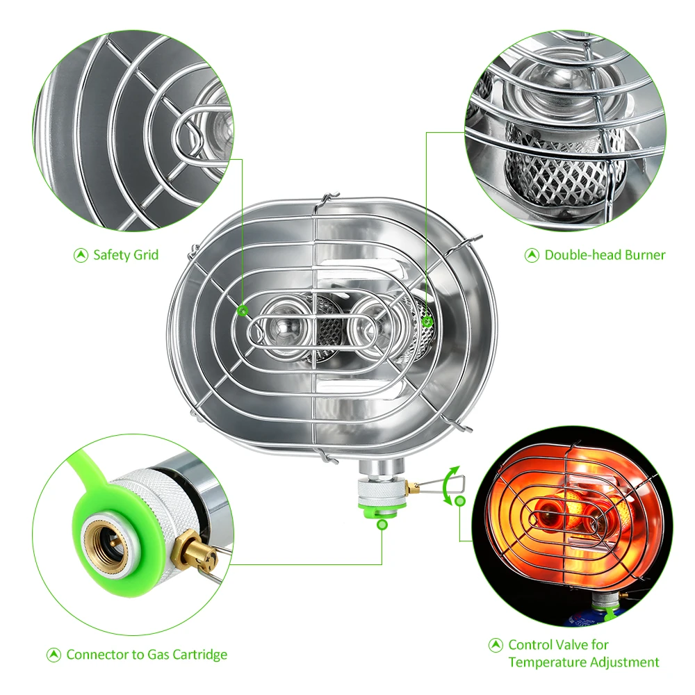 Портативная газовая плита с инфракрасным излучением для кемпинга двойной