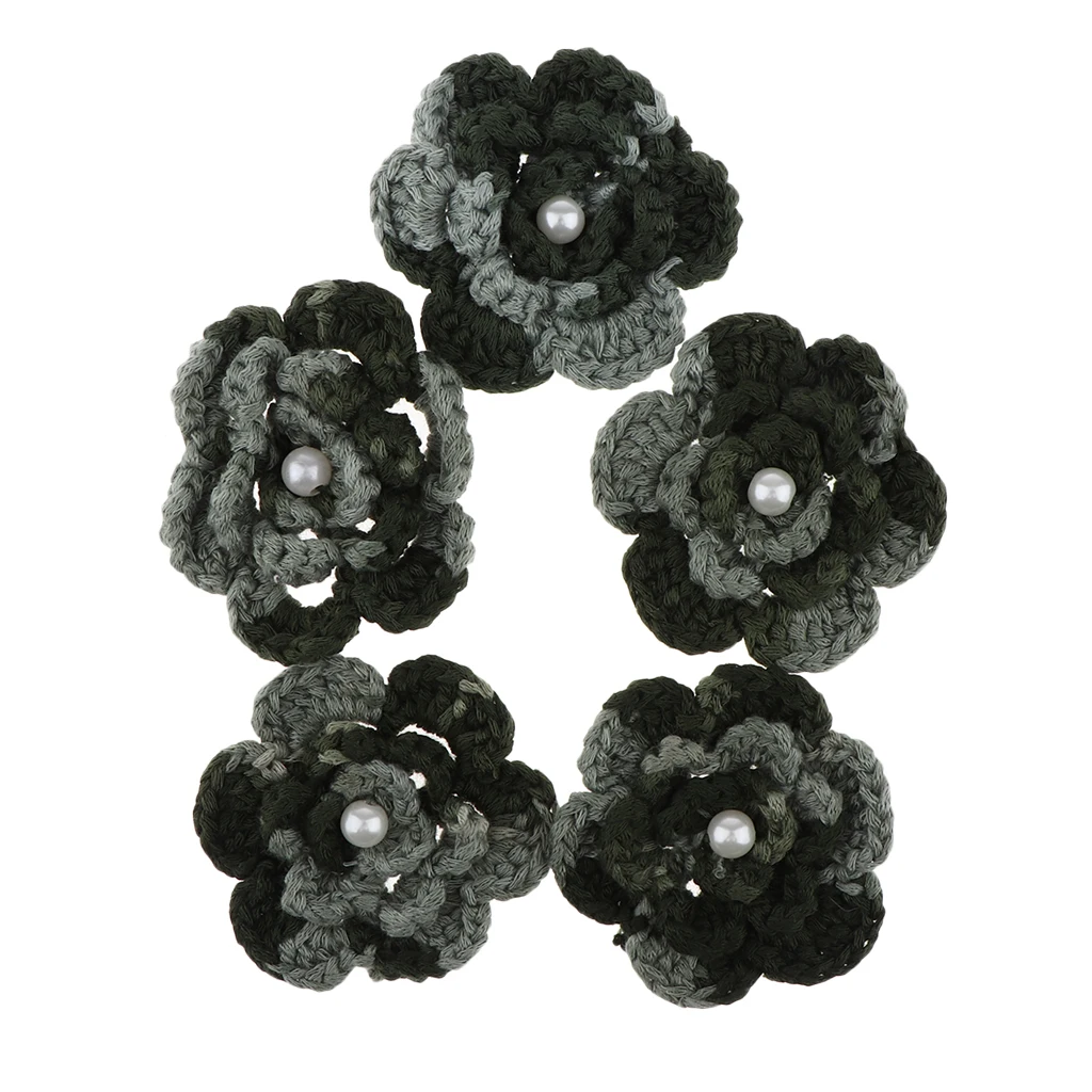 5 шт. пряжа крючком цветок ручной работы аппликации украшение Сделай Сам шитье