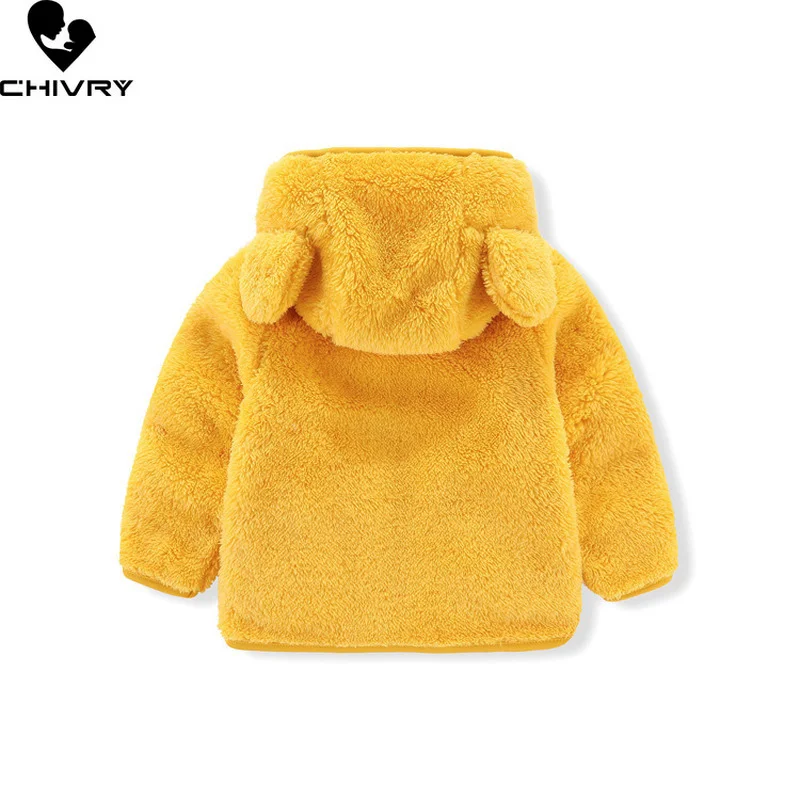 Abrigo con capucha de lana Coral para ni&ntilde;os y ni&ntilde;as, chaquetas c&aacute;lidas informales con cremallera, ropa de oto&ntilde;o e invierno, novedad de 2021-2