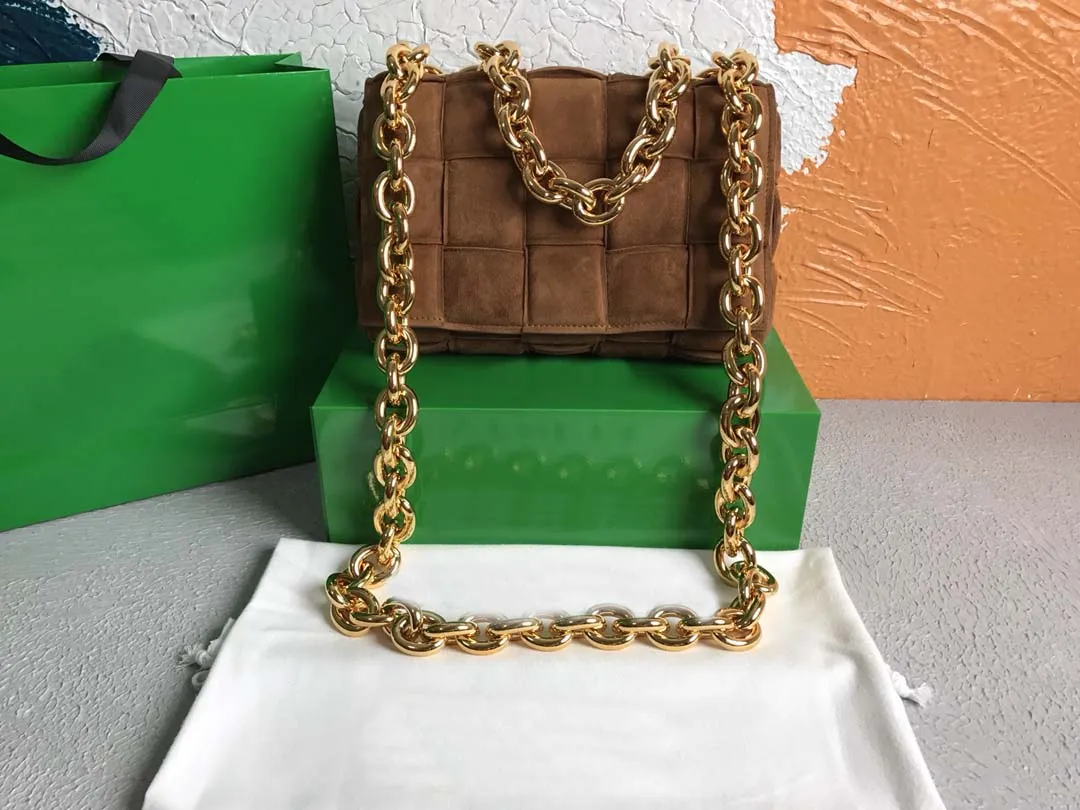 

The New Luxury Jewelry 100% Leather Hand-Made Ladies Pillow Shoulder Messenger Bag Designer Nubuck Leather Chain Lattice Handbag