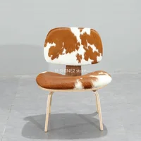 U-BEST Classic Design Modern Lounge Chair plywood pony skin Side Chair Luxury Creative Walnut Veneer Simple Wood Chair