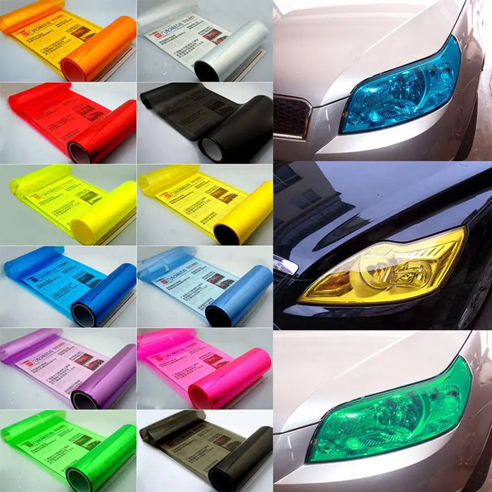 

50% HOT SALES！！！30x120cm Auto Car Headlight Fog Light Tint Change Color Film Sticker Decor