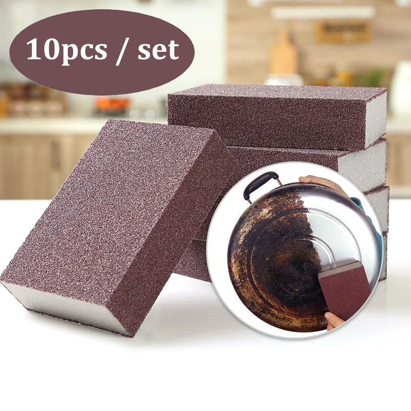 

10Pcs Magic Sponge Eraser Carborundum Removing Rust Cleaning Brush Descaling Clean Rub for Cooktop Pot Kitchen Sponge Nano Brush
