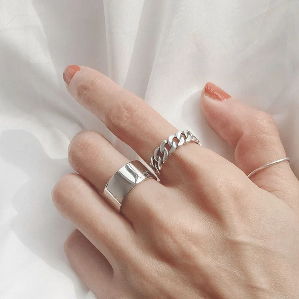 Fashion Punk Thumb Glossy Rings for Men Women Big Faced Wide Opening Finger For Unisex Hip Hop Jewelry Wedding | Украшения и