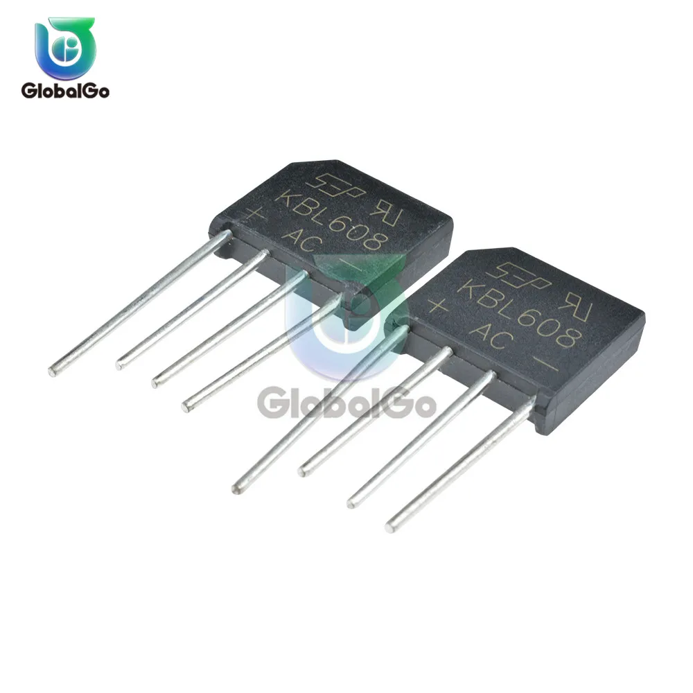 5 шт./лот 4A 6A 600V 800V 1000V 4 контактный мост выпрямительный диод KBL608 610 406 410 силовой