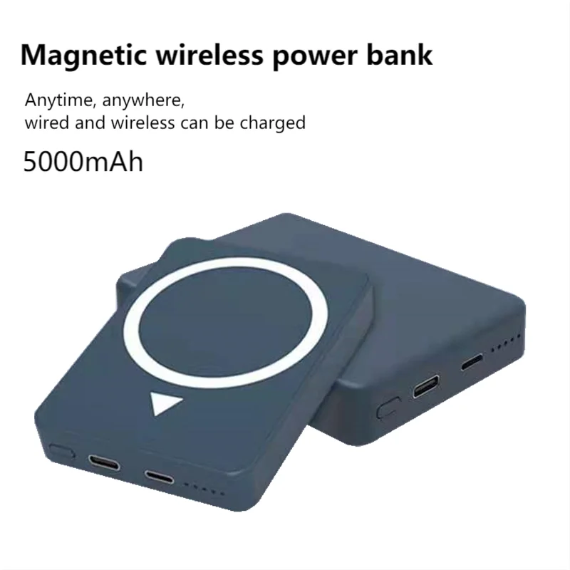 

Magnetic Power Bank 5000mAh Wireless Charging Portable Rear Clip PowerBank External Battery Charger for iPhone Huawei xiaomi mi