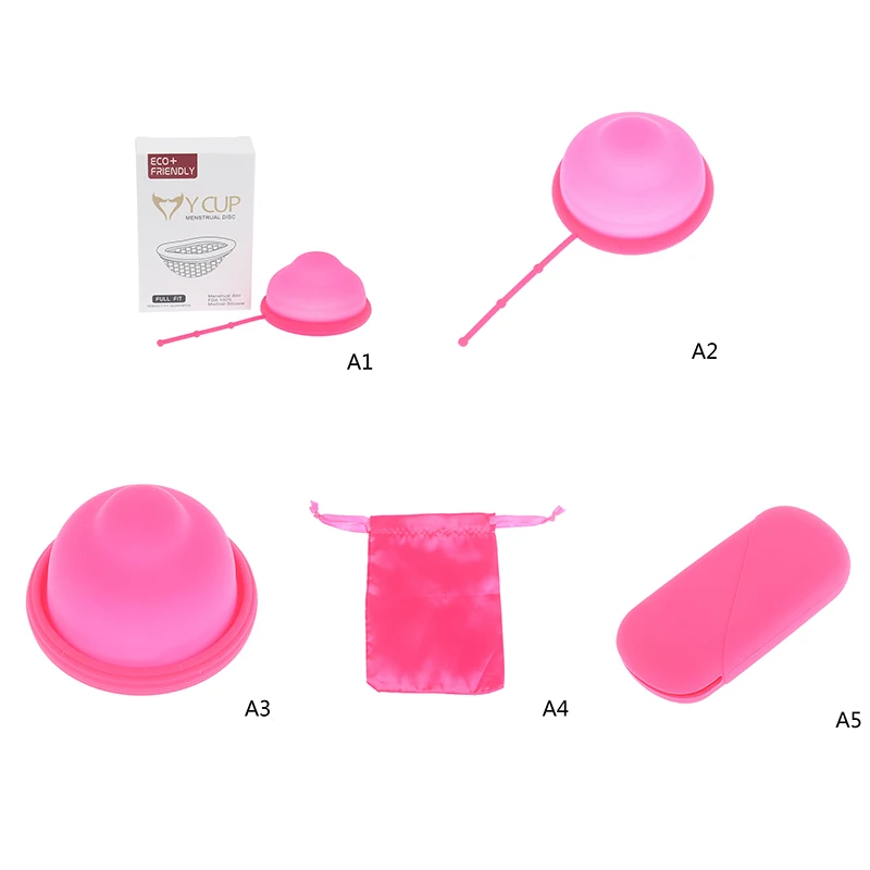 

Reusable Menstrual Cup Disc Flat-fit Design with Extra-Thin Sterilizing Silicone Menstrual Disk Tampon/ Pad Alternative