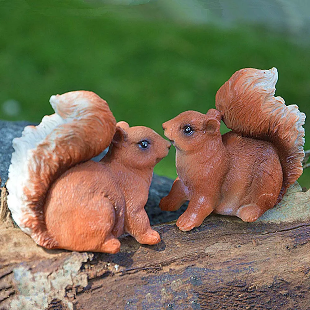 Миниатюрные фигурки садовая Статуя Имитация белка домашний Декор газон Патио