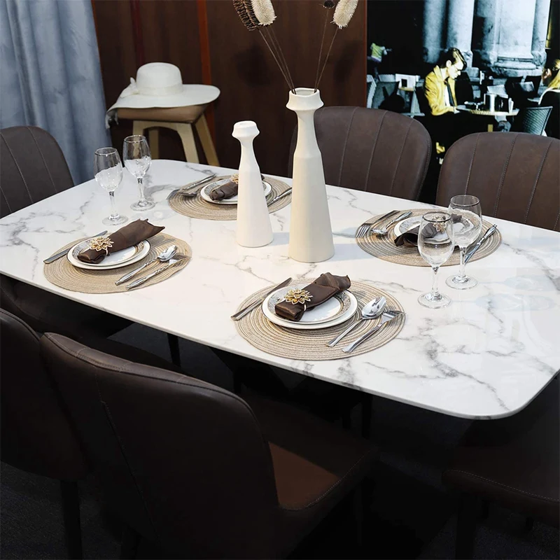 

6 Pcs Round Cotton Placemats,14 Inch Woven Heat Insulation Non Slip Table Mats,for Party,Kitchen Dining Room