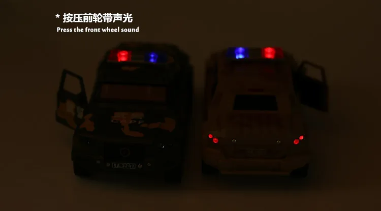 Kombat Полицейская машина XA3207, модель спортивного автомобиля из сплава, Сверхмощный Щит для кросса, полицейский автомобиль, звуковой светильник, модель автомобиля