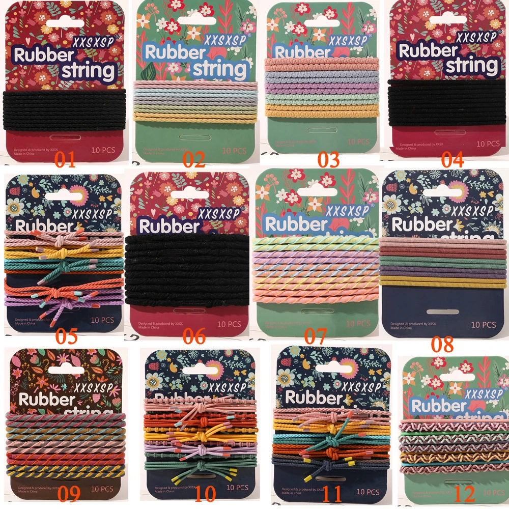 

10PCS/Set Basic Scrunchie Elastic Hair Bands Ponytail Holder Rubber Bands Colorful Headband Hair Accessories For Women Girls