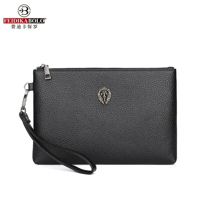 

men Clutch Bags Lion long wallets for men Bags Purse Business Male Clutches bags envelope bag Man wristlets Handy Bag brand