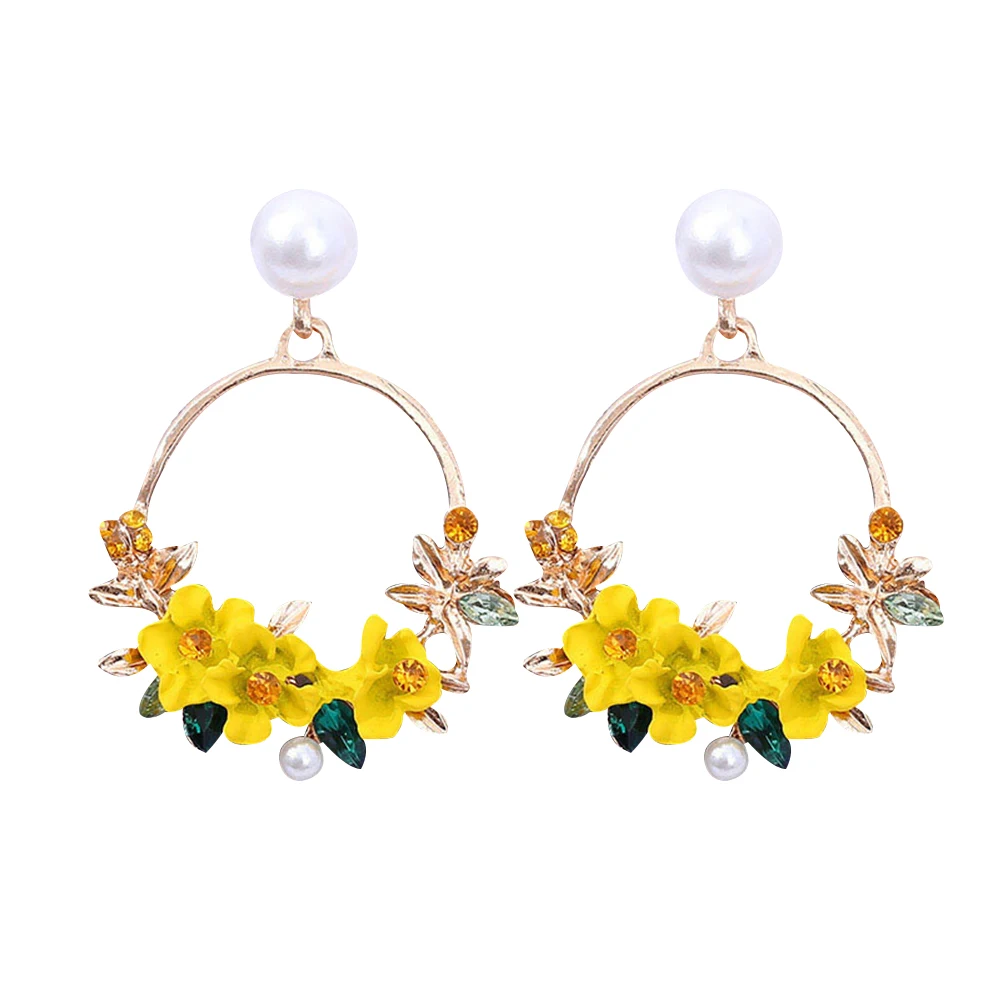 Популярные модные милые серьги в виде розовых цветов для женщин и девушек