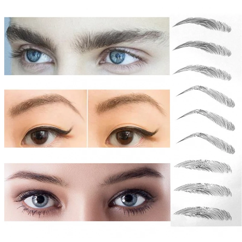 Профессиональные водостойкие тату наклейки для бровей 8 видов|Средства роста