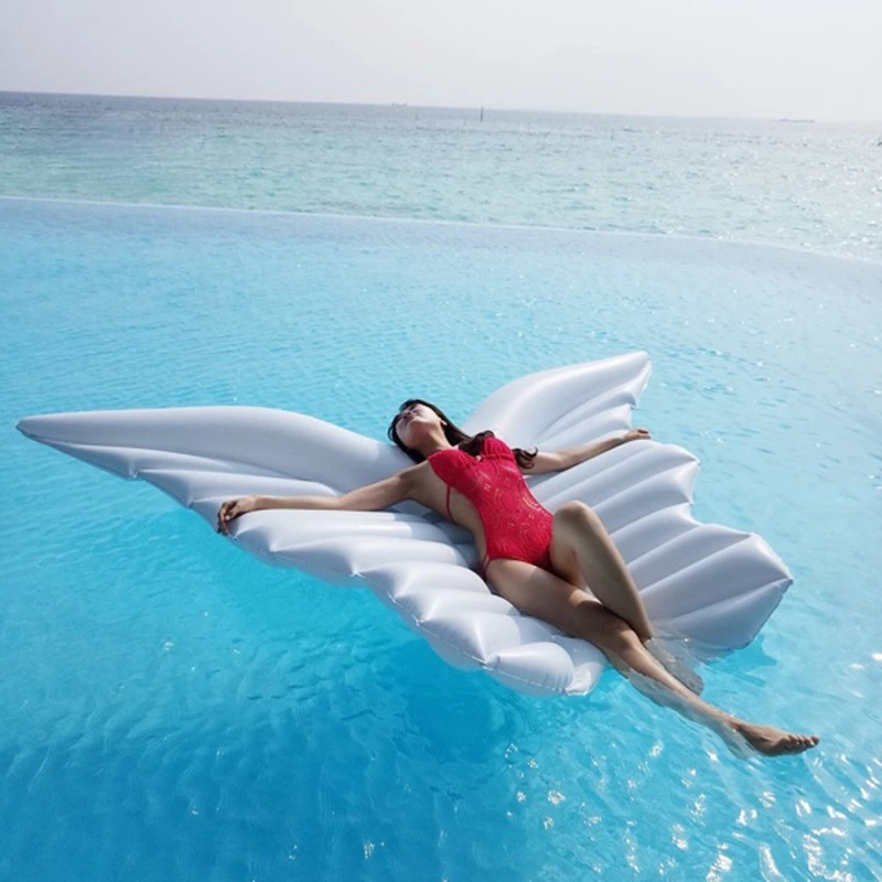Большой размер 250x180 см крылья Ангела надувной бассейн плавающий воздушный матрас ленивая водная Вечеринка Игрушка Бабочка плавающий плот ...
