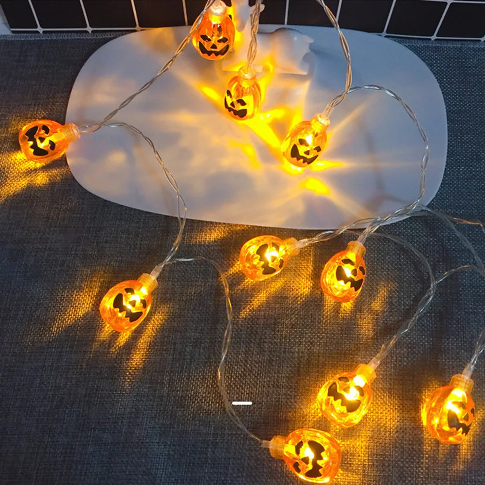 

LED Pumpkin String Lights for Halloween Safe Bright Pumpkin Skull Lamp Durable Decorative Lights for Creating Holiday Atmosphere